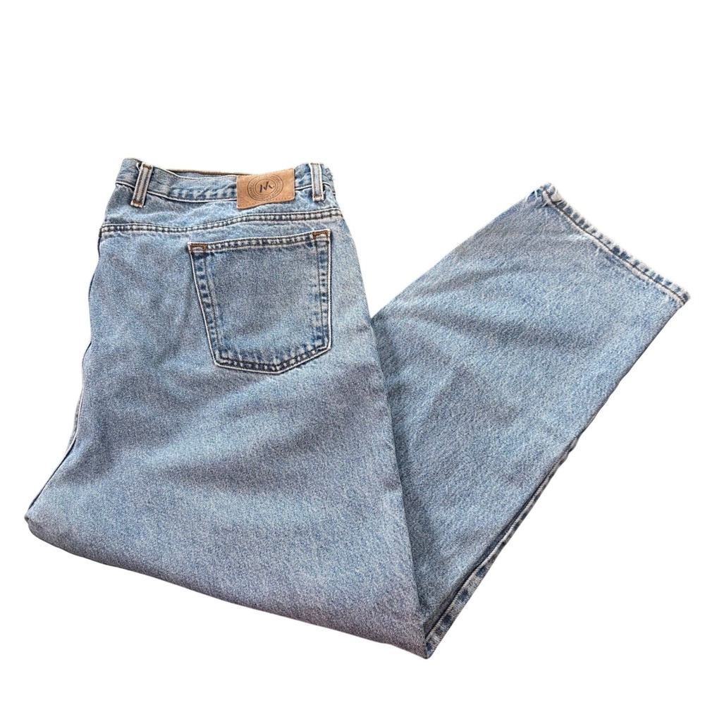 Authentic Superior Jeans Mens 44x30 Light Blue Straight Leg 100% Cotton Denim